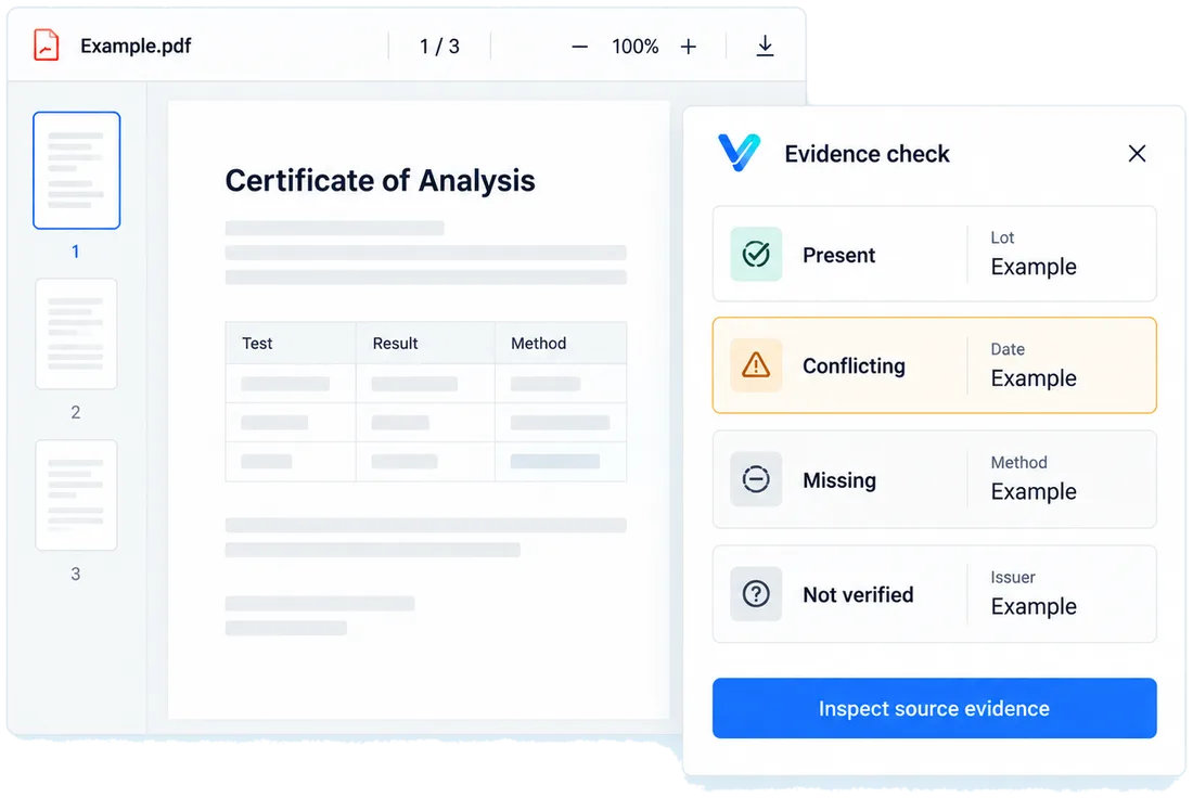 Verified, not displayed: a designed view of the Veritura workspace